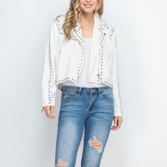 White Denim Studded jacket - Picture 5 of 15
